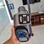 Camera Wifi Segurança 6mp Lente Dupla Zoom Vigilância 4k Alarme Sirene policial
