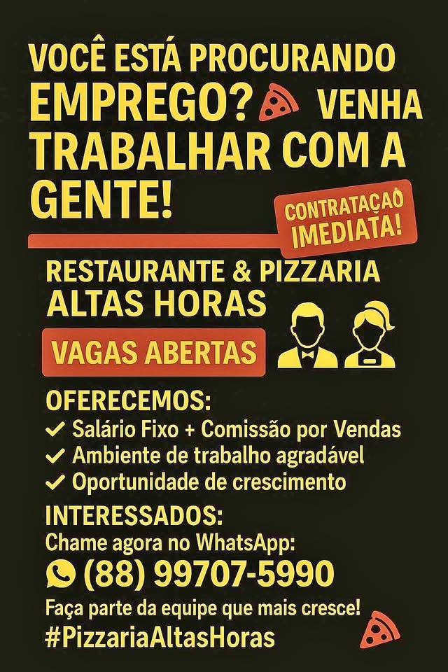 VAGAS DE EMPREGO GARÇONETE