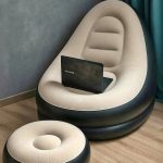 Conjunto poltrona inflável + apoio de pés